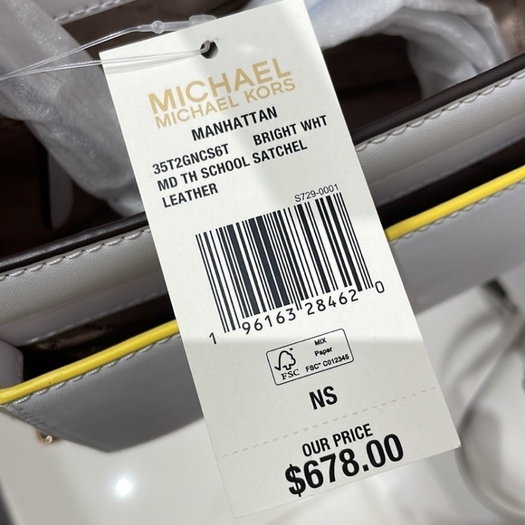 Michael Kors Manhattan white
satchel crossbody rainbow colors bright - Picture 8 of 8